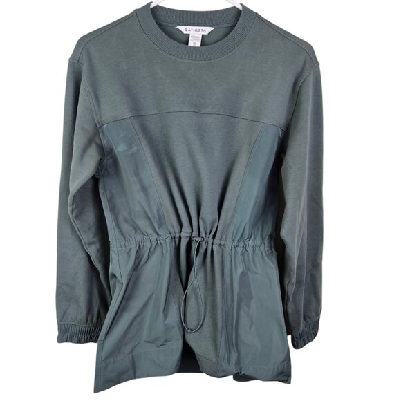 Athleta Triumph Hybrid Crewneck Pullover Sweatshirt Bali Green Size XSmall - Picture 9 of 9